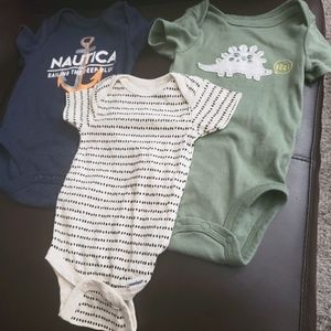 🧡 3 for$12 Nautica/Carter's/Gerber baby onesies